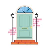 blue front door vector