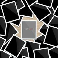 Abstract background of blank photo frame on wooden background. Vector. vector