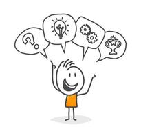 Stick figures. Success. Isolated on white background. vector