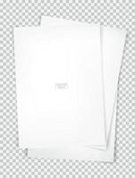 White paper sheet on transparent background with soft shadow. Vector. vector