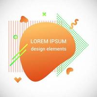 Modern liquid abstract element shape gradient memphis style design fluid vector colorful illustration banner simple shape template for presentation, flyer, brochure isolated on white background.