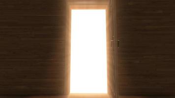 Ausstrahlen von Licht in einem Raum durch Öffnen der Tür video