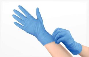 Hands In Gloves Realistic Design Concept vector