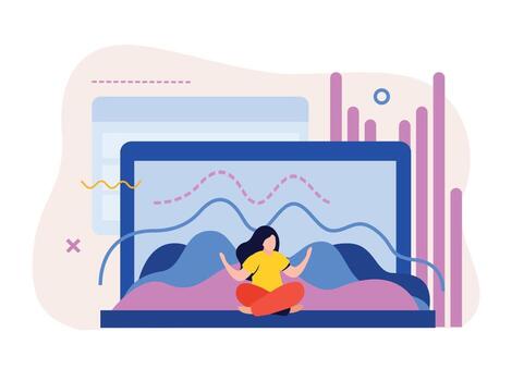 Data Analysis Flat Background vector