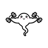 Strong sperm cute vector design