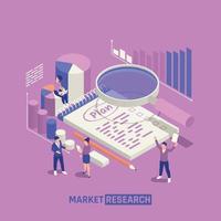 Market Research Isometric Composition vector