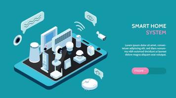 Smarthome Isometric Web Banner vector