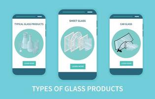 Glass Products Types Banners vector