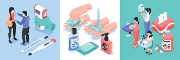 Infection Prevention Square Set vector
