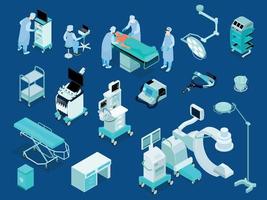 Operating Room Isometric Set vector