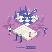 Business Strategy Isometric Background vector