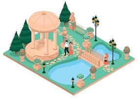 concepto de jardín de casa de campo vector