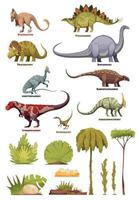 Dinosaurs And Flora Landscape Elements