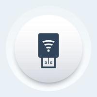 usb modem with wi-fi icon vector