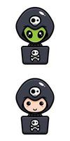 cute hacker character vector design