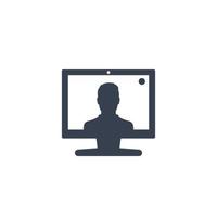 Video call, conference icon on white vector