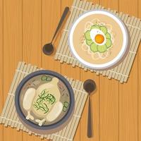 dos iconos de comida coreana vector