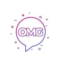 OMG text in speech bubble, vector design