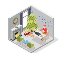 Quarantine Party Isometric Composition vector