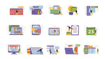 Planning Scheduling Icon Set vector