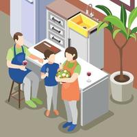 Family Cooking Together Background vector