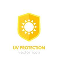 icono de protección uv en blanco vector