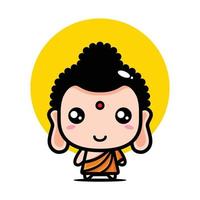 Cute Buddha character vector design