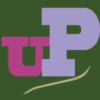 writing logo with the letter u p and lines up vector