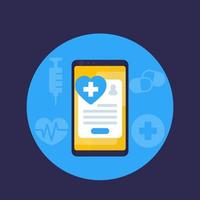 online medical services, mobile app icon vector