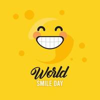 world smile day lettering vector