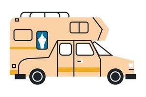 beige recreational vehicle camper vector