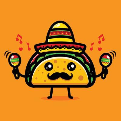 Cute and kawai taco illustration cartoon style 25877417 Vector Art at  Vecteezy