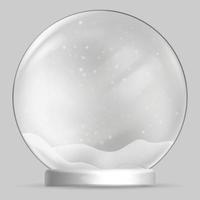 Christmas snow globe on transparent background. Vector illustration.