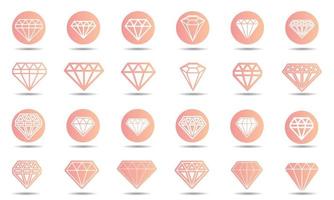 Set of Diamond Icon vector template design