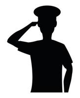 officer black silhouette vector