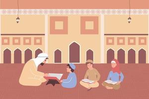 Kids Learn Koran Composition vector