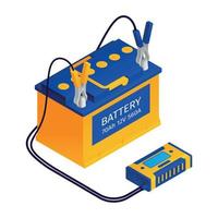 Car Battery Isometric Image vector