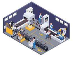 Shoe Production Conveyor Composition vector