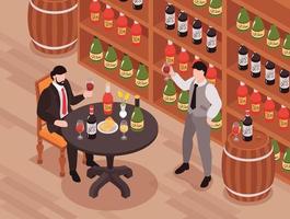 Wine Tasting Isometric Composition vector