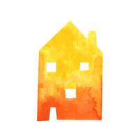 Watercolor house clip art illustration city architecture building simple Scandinavian style vector