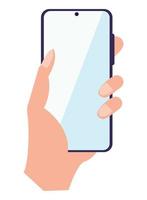 hand using smartphone vector