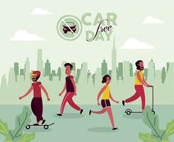 car free day poster vector