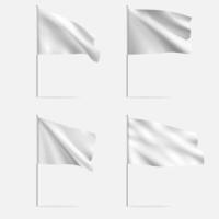 White clean horizontal waving template flag. vector