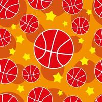 Basket ball pattern seamless with red vector