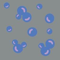 algunas burbujas azules con un fondo gris vector
