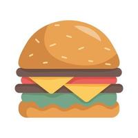 delicious hamburger fast food icon vector