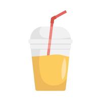 juice fruit iced with straw icon vector