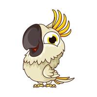 cute pet parrot cartoon character vector