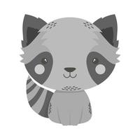 cute raccoon animal comic character vector