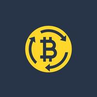 Bitcoin exchange icon, vector sign